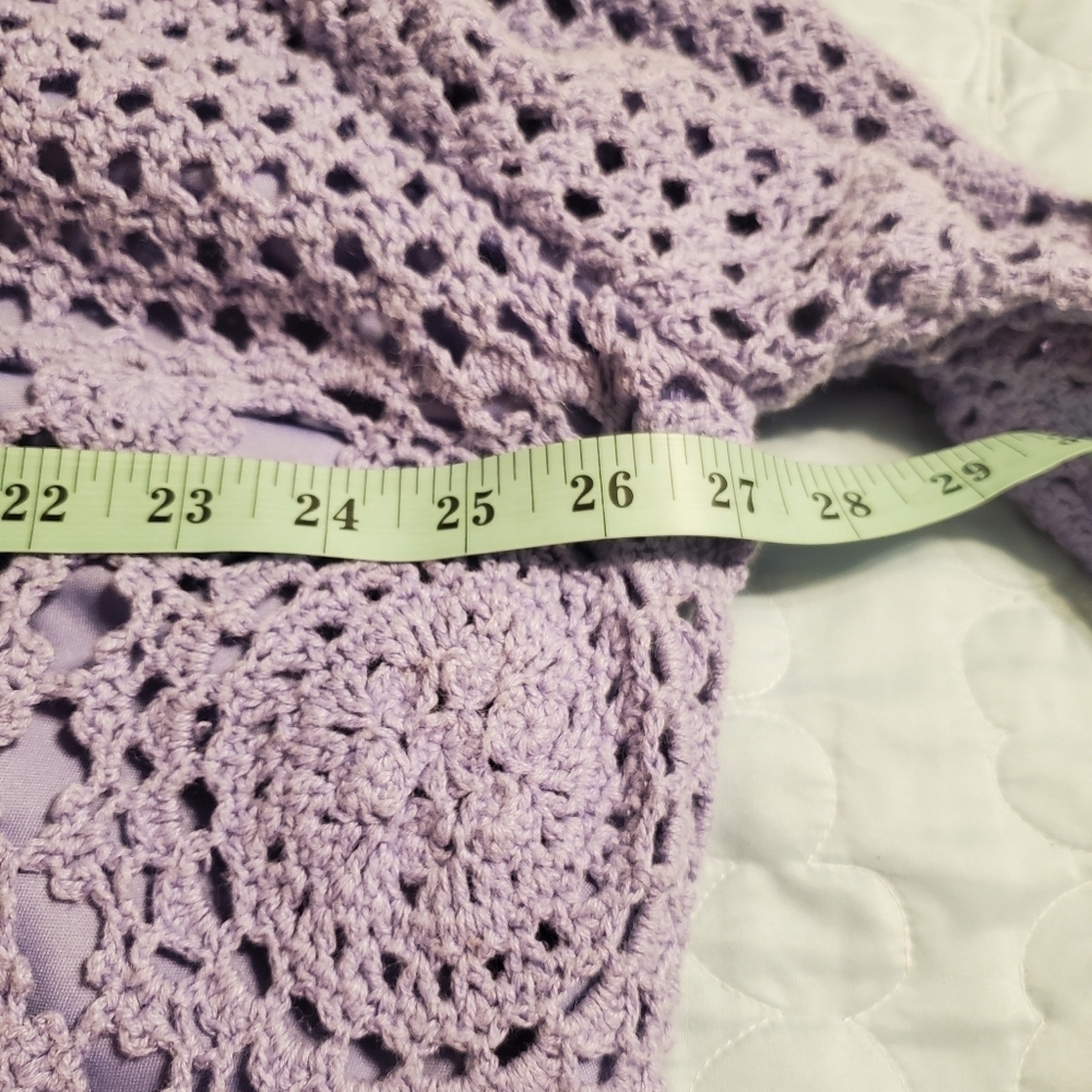 Roamans Purple Crochet top - Picture 12 of 16
